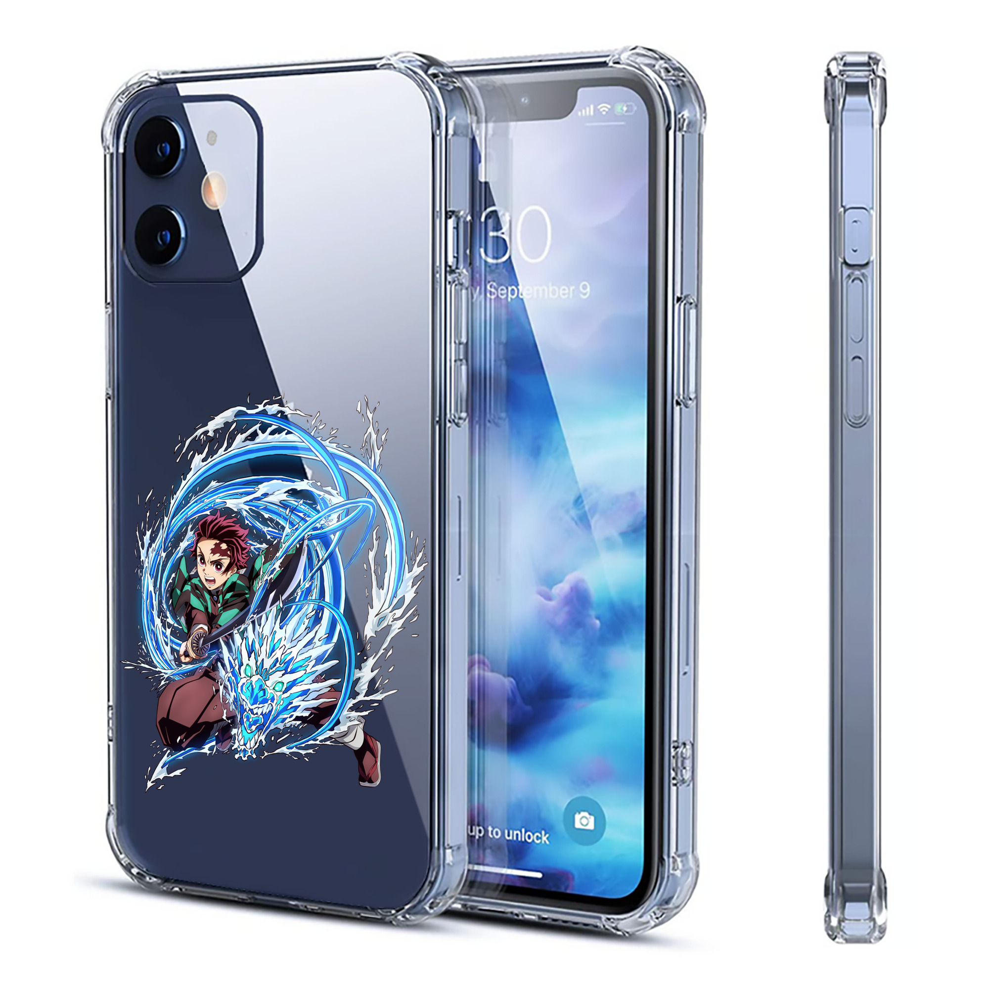 （画像用） 鬼滅の刃 竈門 炭治郎／かまど たんじろう Kamado Tanjirou 【iPhone 12シリーズ対応】透明スマホケース（クリアソフトケース）